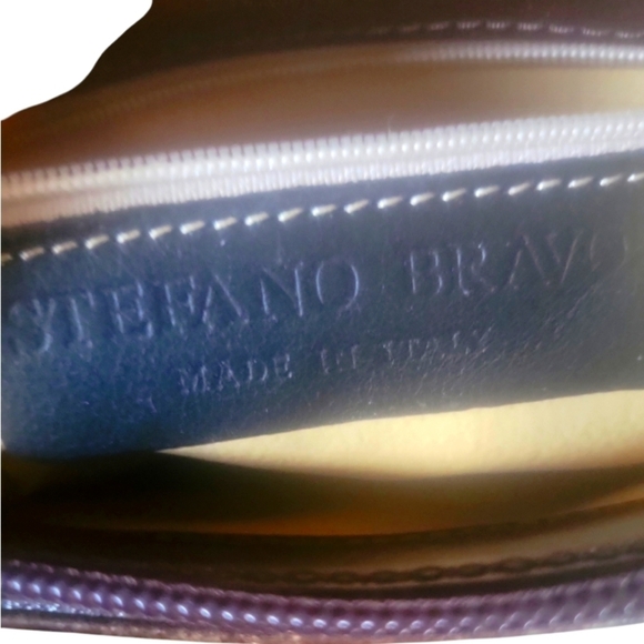 Stefano Bravo Vintage Dark Made in Italy Brown Leather Shoulder Bag - Picture 4 of 9